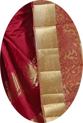 Maroon woven banarasi silk saree with blouse 5