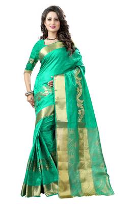 Rama woven banarasi silk saree with blouse 1