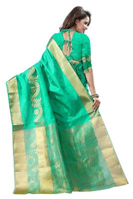 Rama woven banarasi silk saree with blouse 3