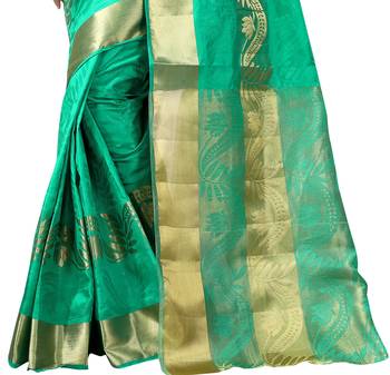 Rama woven banarasi silk saree with blouse 4