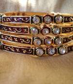 4 Pc Maroon Bangles-080140