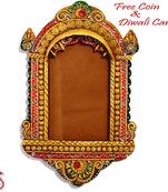 Traditional Palace Window Photo Frame With Wood And Clay Art