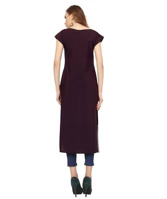Maroon printed crepe stitched ethnic-kurtis 3