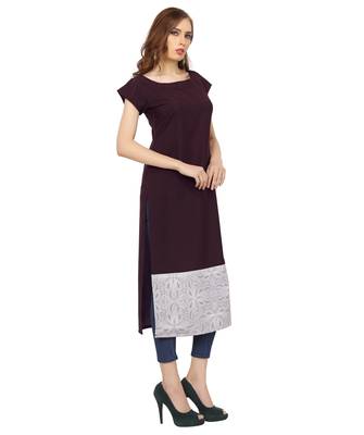 Maroon printed crepe stitched ethnic-kurtis 4
