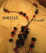Tread necklace with crystal beads  