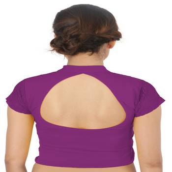 Magenta Cotton Lycra  stitched blouse 2