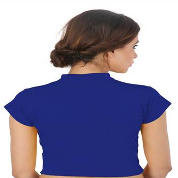 Blue Cotton Lycra  stitched blouse 2