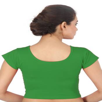 Green Cotton Lycra  stitched blouse 2