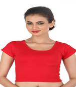 Red Cotton Lycra  stitched blouse