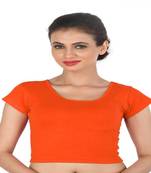 Orange Cotton Lycra  stitched blouse