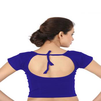 Blue Cotton Lycra  stitched blouse 2