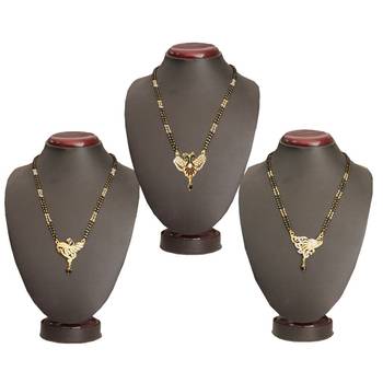 Ethnic  Multicolor  Gold Plated With Stone Studded Combo Mangalsutra 1