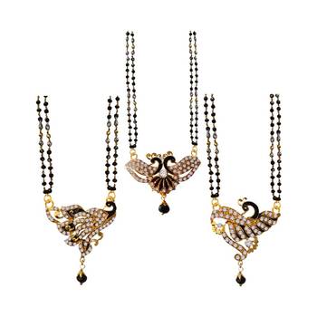 Ethnic  Multicolor  Gold Plated With Stone Studded Combo Mangalsutra 2