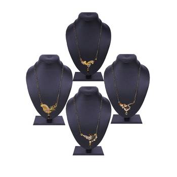 Ethnic  Multicolor  Gold Plated With Stone Studded Combo Mangalsutra 1