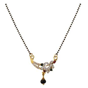 Ethnic  Multicolor  Gold Plated With Stone Studded  Mangalsutra 1