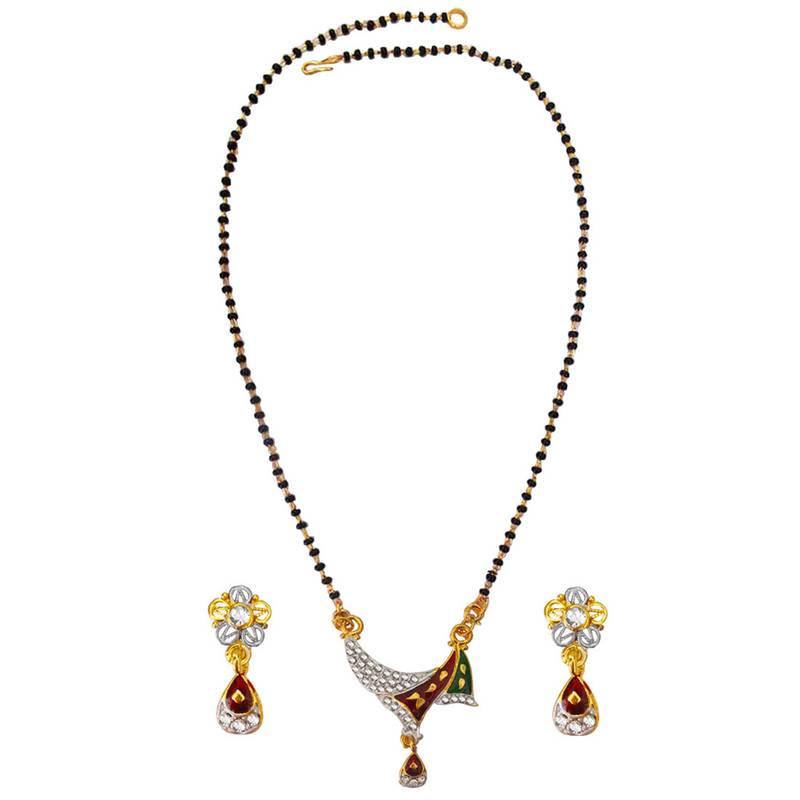 Traditional  Kareena Kapoor Inspired Meenakari Design Mangalsutra Set