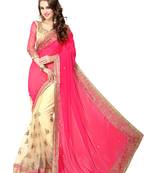 Multicolor embroidered georgette saree with blouse