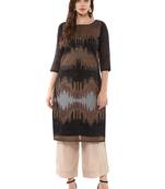 Black stitched Poly Chanderi stitched kurti