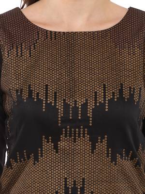 Black stitched Poly Chanderi stitched kurti 5