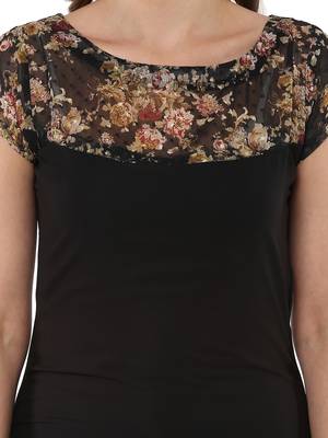 Black stitched Crepe stitched kurti 5