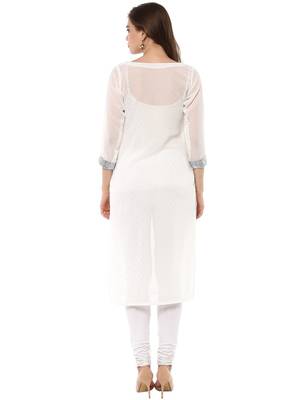White stitched Georgette stitched kurti 3