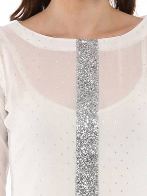 White stitched Georgette stitched kurti 6