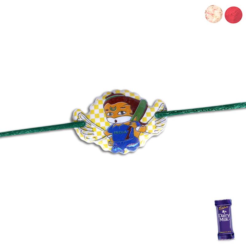 Kids Rakhi - Bal Hanuman with Cricket bat