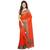 Orange Plain Tussar Silk Saree With Blouse
