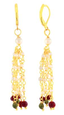 Multicolor yellow gold pearl necklace sets 4