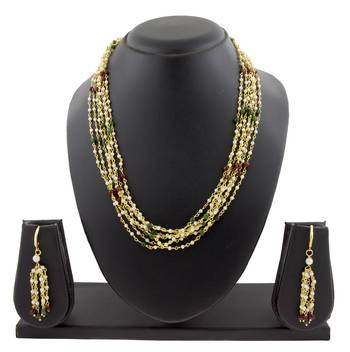 Multicolor yellow gold pearl necklace sets 5