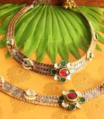 Gorgeous Two Tone Trendy Kundan Anklets