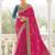 Magenta embroidered silk saree with blouse