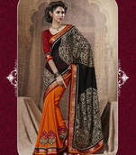 Sensious Black Half and Half Saree