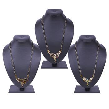 Ethnic  Multicolor  Gold Plated With Stone Studded Combo Mangalsutra 3