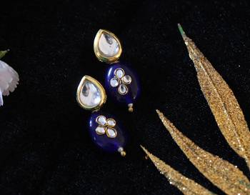 Blue Stone Kundan Work Studs 1