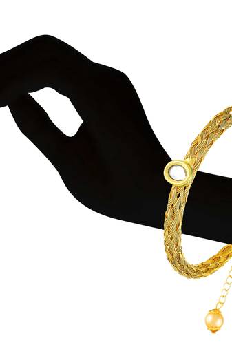 Traditional Wear Gold Finish With Kundan Bracelet Bangle For Women And Girls