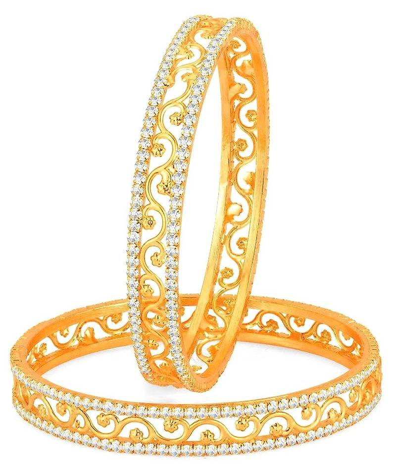 White stone bangles design Clearance