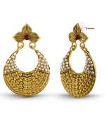 Antique Finish Exquitely Design Pearl Dangle Earrings