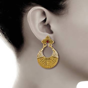 Antique Finish Exquitely Design Pearl Dangle Earrings 2