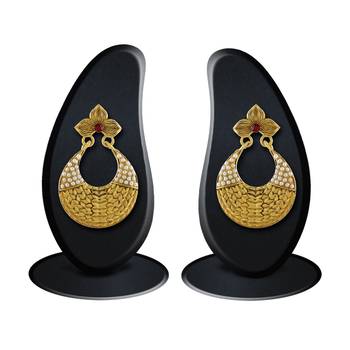 Antique Finish Exquitely Design Pearl Dangle Earrings 3