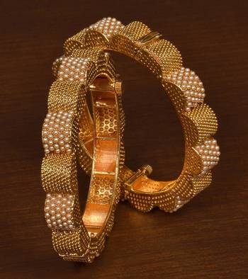 Gold plated gheru copper made  openable bangles-and-bracelets 1