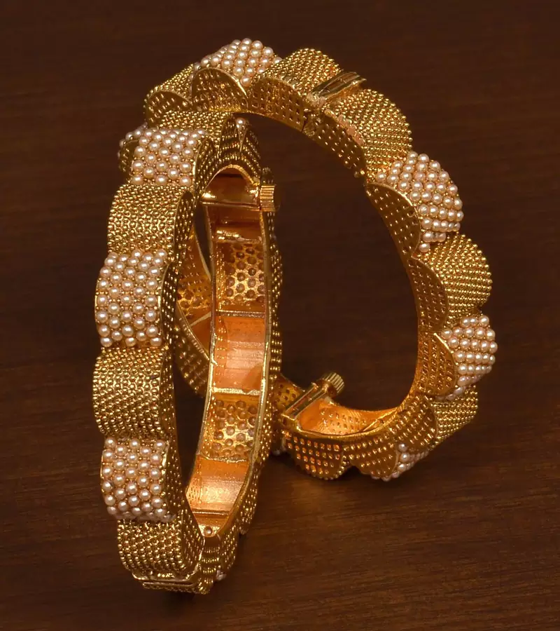 Gold plated gheru copper made  openable bangles-and-bracelets