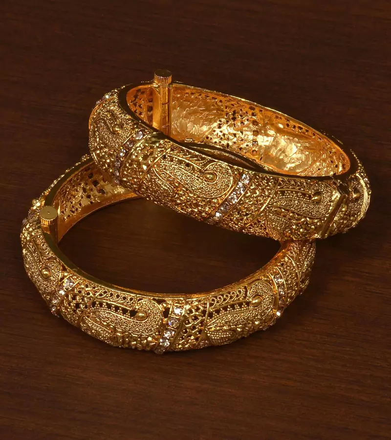 Gold plated gheru copper made   openable bangles-and-bracelets