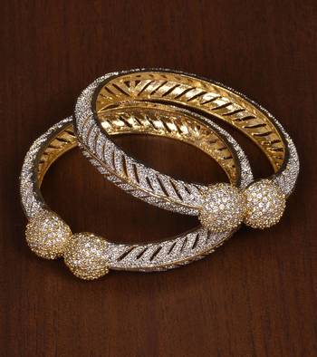 Gold cubic zirconia bangles-and-bracelets 1