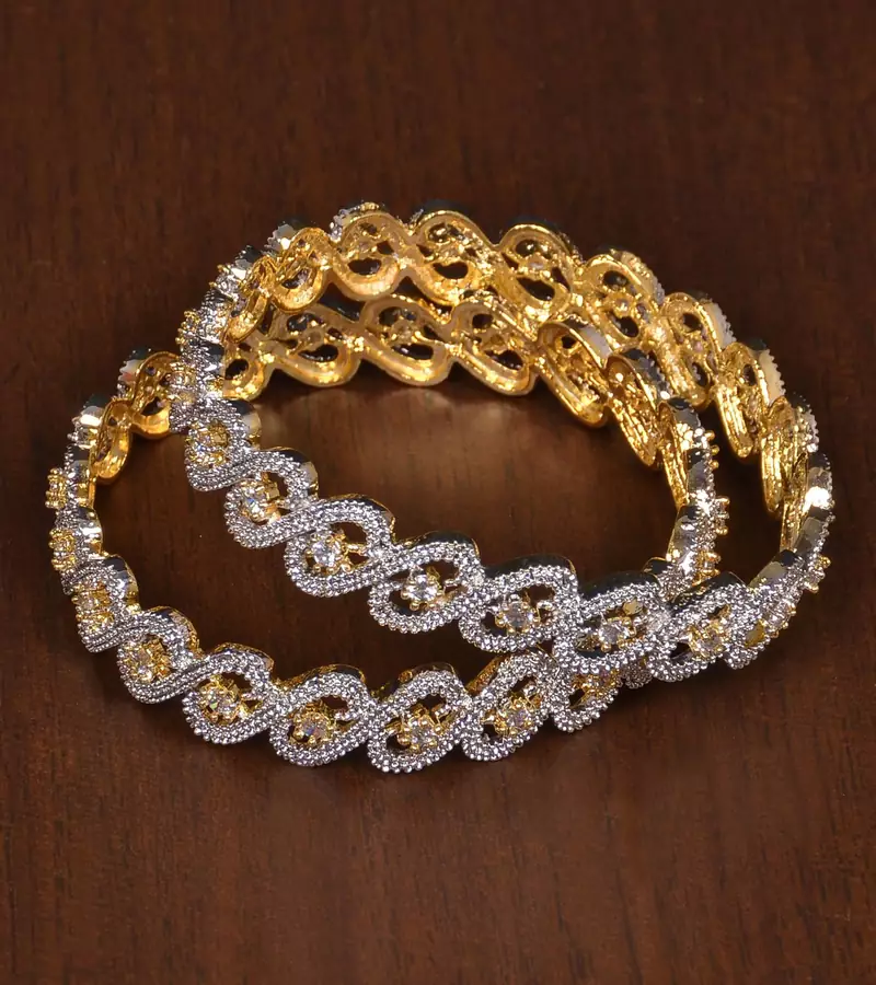 Gold cubic zirconia bangles-and-bracelets