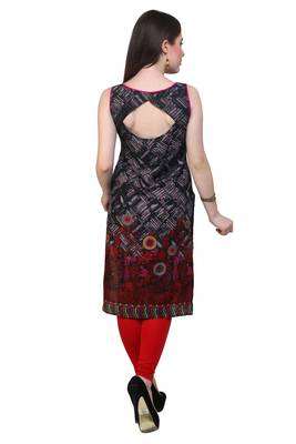 Black woven cotton stitched kurtas-and-kurtis 2