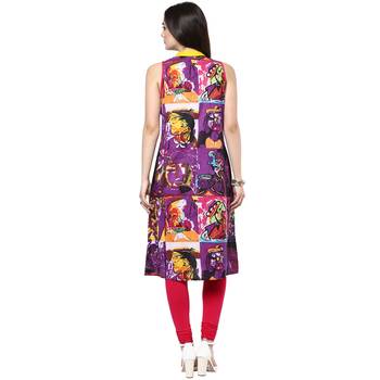 Purple printed cotton stitched kurtas-and-kurtis 2