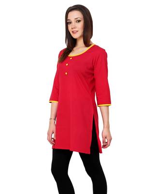Pink woven cotton stitched kurtas-and-kurtis 3