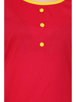 Pink woven cotton stitched kurtas-and-kurtis 4