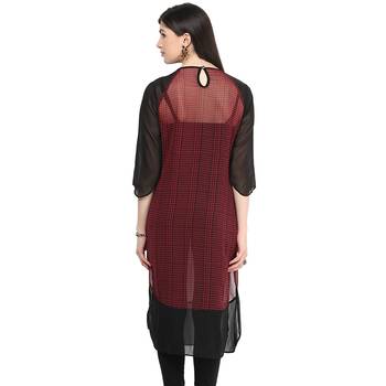 Red printed georgette stitched kurtas-and-kurtis 2